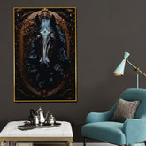 Knight Stallion Horse Framed Crystal Glass Painting